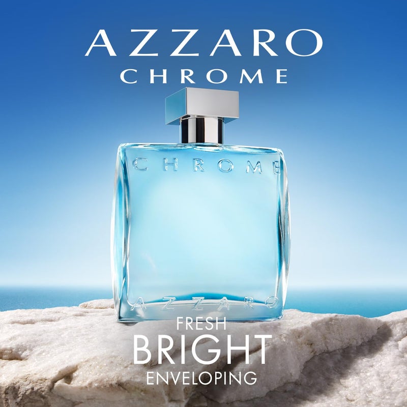Azzaro Chrome Eau de Toilette - Fresh Aquatic Mens Cologne - Citrus, Woody, Musky Fragrance -Fresh Everyday Wear - Classic Summer Beach Scent - Luxury Perfumes for Men - Travel Size, 1.6 Fl. Oz - Image 3